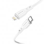 Кабель USB-C to Lightning Borofone BX66 Nano Silicone PD 20W (1м) Белый - фото, изображение, картинка