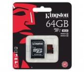 MicroSD 32GB Kingston Class 10 UHS-I U1 (80 Mb/s) + SD адаптер - фото, изображение, картинка