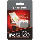 MicroSD 128GB Samsung Class 10 Evo Plus U3 (90 Mb/s) + SD адаптер - фото, изображение, картинка