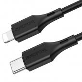 Кабель USB-C to Lightning Borofone BX49 PD20W/3,0A (1м) Черный* - фото, изображение, картинка