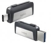 USB 3.0 Флеш-накопитель 64GB Sandisk Ultra Android Dual USB-C/Type-A OTG Чёрный* - фото, изображение, картинка