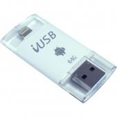 USB/Drive U007 Флеш-накопитель 64GB iDragon пластик для Apple/Android (Lightning, microUSB) - фото, изображение, картинка