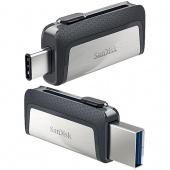 USB 3.1 Флеш-накопитель 32GB Sandisk Dual Drive (TypeC+TypeA) Черный/Серый - фото, изображение, картинка