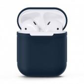 Чехол Silicone case для Apple Airpods Синий - фото, изображение, картинка