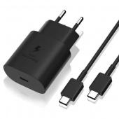 СЗУ Samsung USB-C 25W PD (AAAA) + кабель Type-C to Type-C Черный* - фото, изображение, картинка