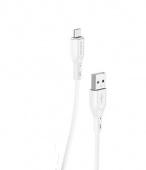 USB кабель Micro Borofone BX66 Nano Silicone (1м) Белый - фото, изображение, картинка