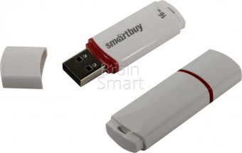 USB 2.0 Флеш-накопитель 16GB SmartBuy Crown Белый* - фото, изображение, картинка