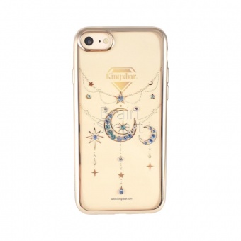 Накладка силикон Girlscase (Kingxbar) Twinkling Stars Series-Moon Swarovski iPhone 7/8/SE Золотой1 - фото, изображение, картинка