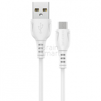USB кабель Micro Borofone BX51 Triumph (1м) Белый - фото, изображение, картинка