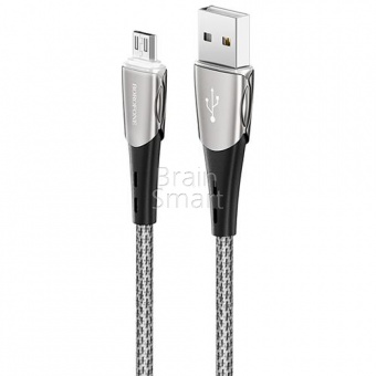 USB кабель Micro Borofone BU15 Superior (1,2м) Черный/Серый - фото, изображение, картинка