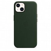 Накладка Magsafe Leather Case iPhone 14 Зеленая Секвойя* - фото, изображение, картинка