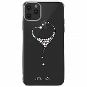 Накладка пластик Kingxbar Swarovski iPhone 11 Сердце Серебристый