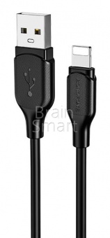 USB кабель Lightning Borofone BX42 Encore Silicone (1м) Черный - фото, изображение, картинка