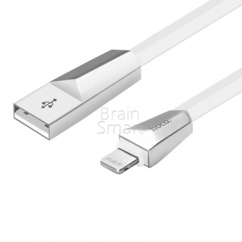 USB кабель Lightning HOCO X4 Zinc Alloy Rhombus (1,2м) Белый - фото, изображение, картинка