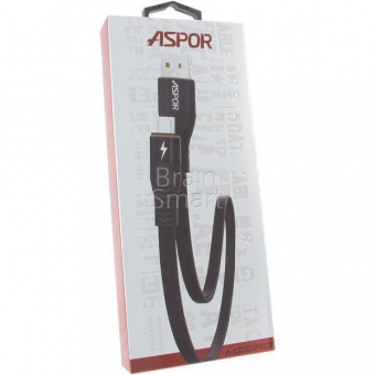 USB кабель Micro Aspor A111 Nylon (1м) (2.4A) Черный - фото, изображение, картинка