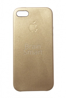 Накладка оригинал кожа iPhone 5/5S/SE Золотой - фото, изображение, картинка