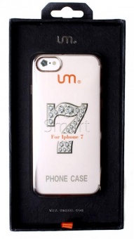 Накладка силиконовая UMi с окантовкой iPhone 7/8 Золотой - фото, изображение, картинка