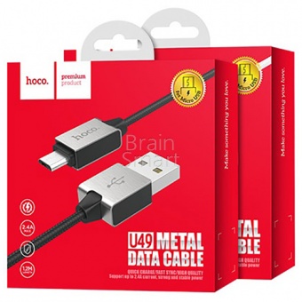 USB кабель Micro HOCO U49 Refined (1,2м) Черный - фото, изображение, картинка