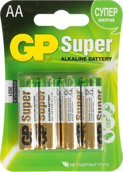 Эл. питания GP LR6 Super (4 шт/блистер) Alkaline - фото, изображение, картинка