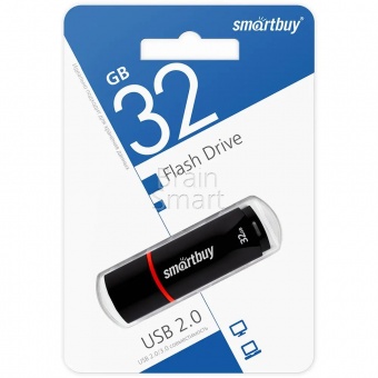 USB 2.0 Флеш-накопитель 32GB SmartBuy Crown Черный* - фото, изображение, картинка