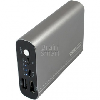 Внешний аккумулятор Aspor Power Bank A329 Алюминий 10000 mAh+LED (IQ) Серый - фото, изображение, картинка