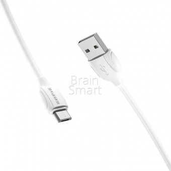 USB кабель Micro Borofone BX19 2,4A (1м) Белый* - фото, изображение, картинка