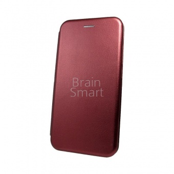 Книжка кожа Brauffen Xiaomi Redmi Note 6 Pro Бордовый тех.упак - фото, изображение, картинка