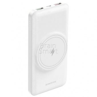 Внешний аккумулятор Borofone Power Bank BJ12 Leader Magnetic Wireless PD+QC3.0 10000 mAh (15W) Белый - фото, изображение, картинка