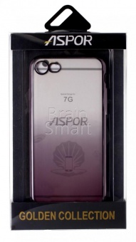 Накладка силиконовая Aspor Golden Collection с отливом iPhone 7/8 Черный - фото, изображение, картинка