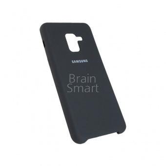 Накладка Silicone Case Samsung A530 (A8 2018) (15) Тёмно-Серый - фото, изображение, картинка