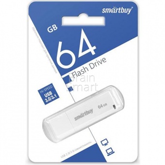 USB 2.0 Флеш-накопитель 64GB SmartBuy LM05 Белый - фото, изображение, картинка