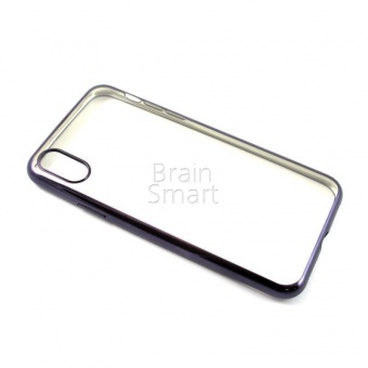 Накладка силиконовая Gurdini крашенные борта iPhone X Черный - фото, изображение, картинка