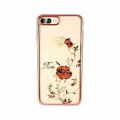 Накладка пластик Kingxbar Foliflora Series- Rose Swarovski iPhone 6 Plus Розовый - фото, изображение, картинка