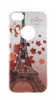Накладка силиконовая Shine iPhone 5/5S/SE блестящая Paris Серебряный - фото, изображение, картинка
