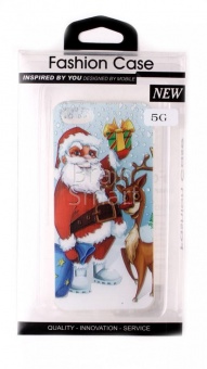 Накладка силиконовая новогодняя iPhone 5/5S/SE Санта - фото, изображение, картинка