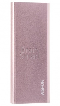 Внешний аккумулятор Aspor Power Bank A383 Алюминий 10000 mAh+LED Розовый - фото, изображение, картинка