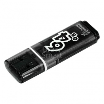 USB 2.0 Флеш-накопитель 64GB SmartBuy Glossy Черный - фото, изображение, картинка