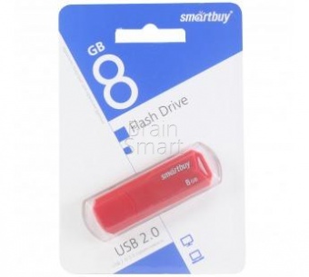 USB 2.0 Флеш-накопитель 8GB SmartBuy Clue Красный - фото, изображение, картинка