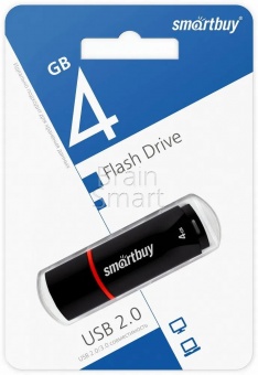 USB 2.0 Флеш-накопитель 4GB SmartBuy Crown Черный* - фото, изображение, картинка