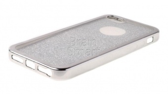 Накладка силиконовая с крашенными бортами iPhone 5/5S/SE Песок Серебряный - фото, изображение, картинка