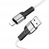USB кабель Lightning Borofone BX64 Silicone 2,4A (1м) Белый* - фото, изображение, картинка