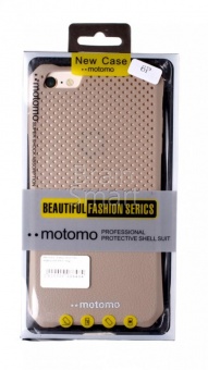 Накладка силиконовая Motomo перфорация iPhone 6 Plus Бежевый - фото, изображение, картинка