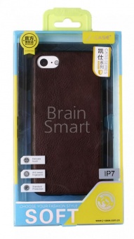 Накладка силиконовая J-Case Catis Series под кожу iPhone 7/8/SE Коричневый - фото, изображение, картинка