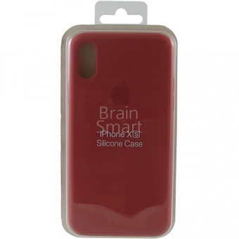 Накладка Silicone Case Original iPhone X/XS (25) Красная Камелия - фото, изображение, картинка