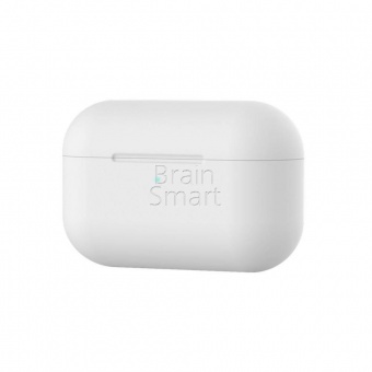 Чехол силиконовый для Apple Airpods Pro без лого Белый - фото, изображение, картинка