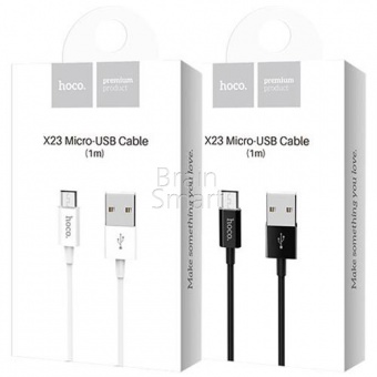 USB кабель Micro HOCO X23 Skilled (1м) Черный - фото, изображение, картинка