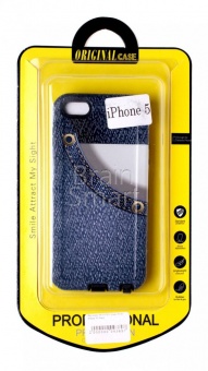 Накладка силиконовая Motomo iPhone 5/5S/SE Jeans Синий - фото, изображение, картинка