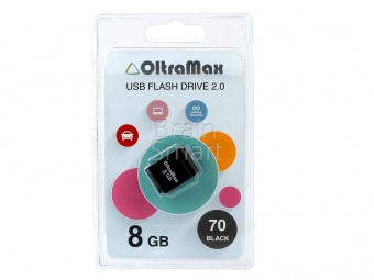 USB 2.0 Флеш-накопитель 8GB OltraMax 70 Черный* - фото, изображение, картинка