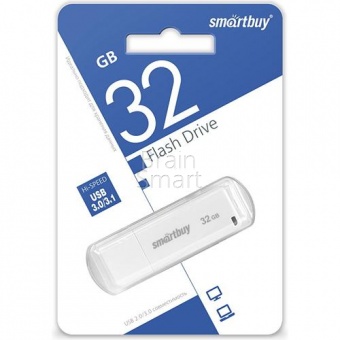 USB 2.0 Флеш-накопитель 32GB SmartBuy LM05 Белый - фото, изображение, картинка