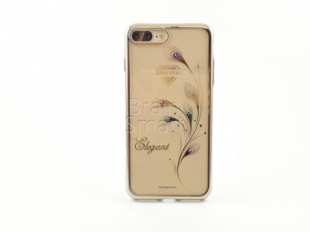 Накладка силикон Girlscase (Kingxbar) Foliflora Series- Elegant Swarovski iPhone 7 Plus Золотой1